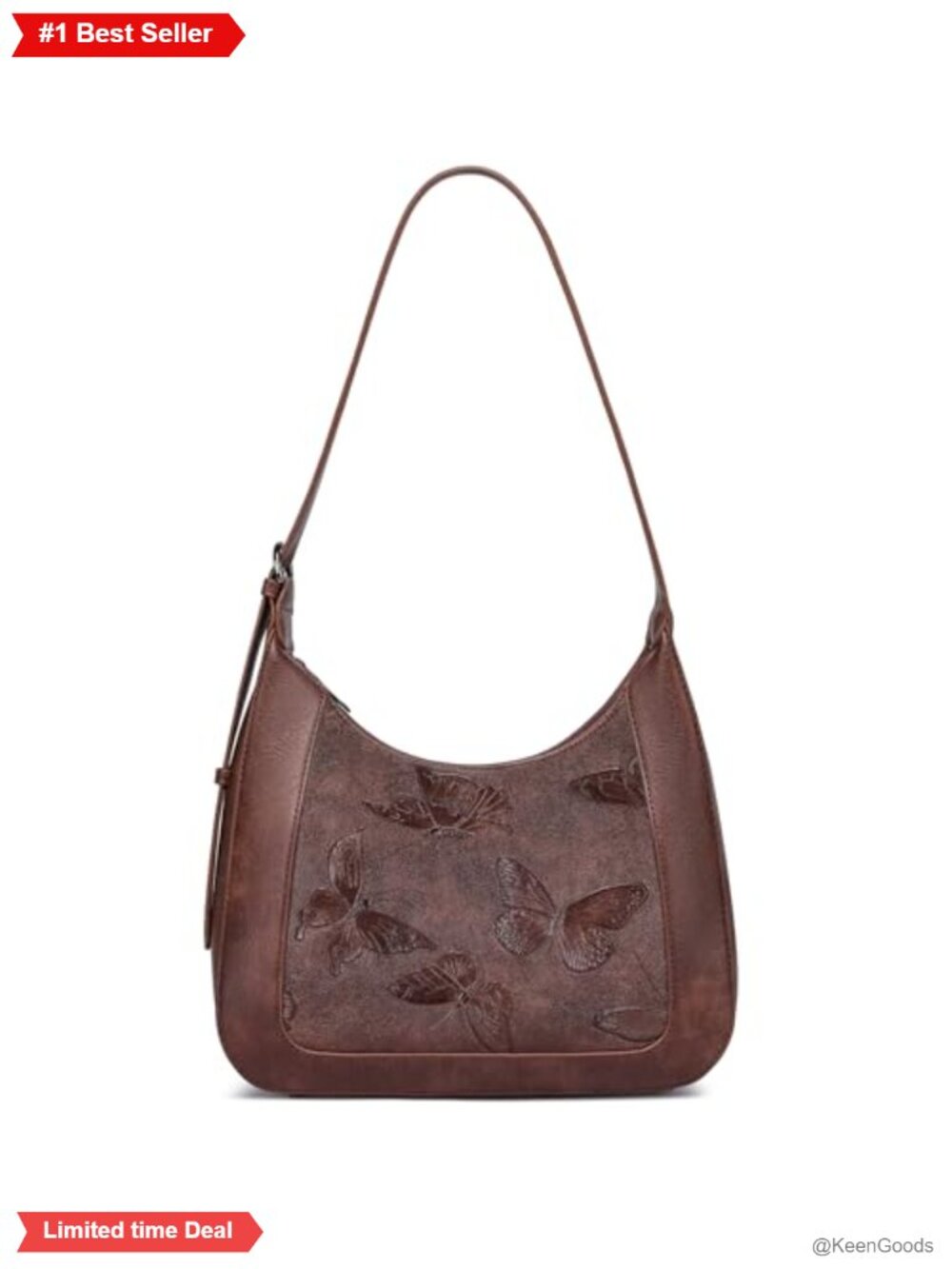 Vegan Leather Butterfly Hobo Shoulder Bag Small Top Handle Purse